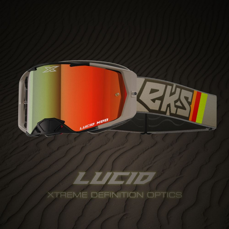 Óculos EKS Brand Lucid - Lente XDO Espelhada Vermelha Cor Preto e Bege