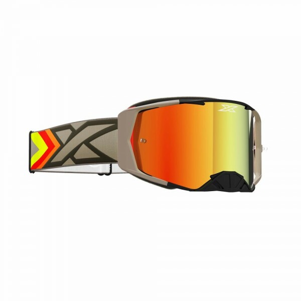 Óculos EKS Brand Lucid - Cor Preto e Bege - Lente XDO Espelhada Dourada