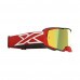 Óculos EKS Brand Lucid Race Face - Cor Vermelho e Branco  - Lente XDO Espelhada Dourada