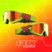 Óculos EKS Brand GOX Flat-Out Mirror - Cor Fluorescente Amarelo, Preto, Vermelho Flo - Lente Espelhada Dourada