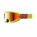 Óculos EKS Brand GOX Flat-Out Mirror - Cor Fluorescente Amarelo, Preto, Vermelho Flo - Lente Espelhada Dourada