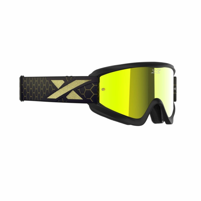 Óculos EKS Brand GOX Flat Out Mirror Lente Espelhada Dourada Metálico Cor Preto/Ouro