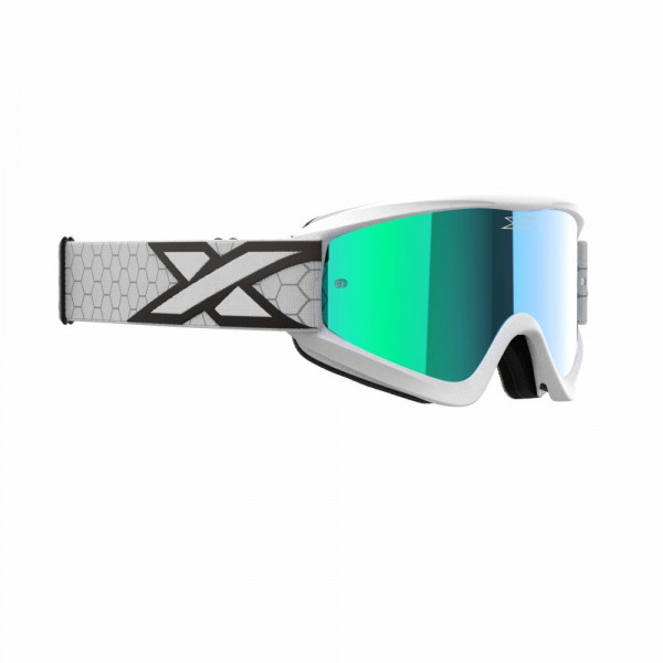 Óculos EKS Brand GOX Flat-Out Mirror - Cor Branco e Preto - Lente Espelhada Azul