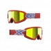 Óculos EKS Brand GOX Flat-Out Mirror - Cor Vermelho e Azul Metálico - Lente Espelhada Dourada
