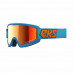 Óculos EKS Brand GOX Flat-Out Mirror - Cor Azul Ciano Líquido e Laranja Fluorescente - Lente Espelhada Vermelha