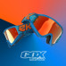 Óculos EKS Brand GOX Flat-Out Mirror - Cor Azul Ciano Líquido e Laranja Fluorescente - Lente Espelhada Vermelha