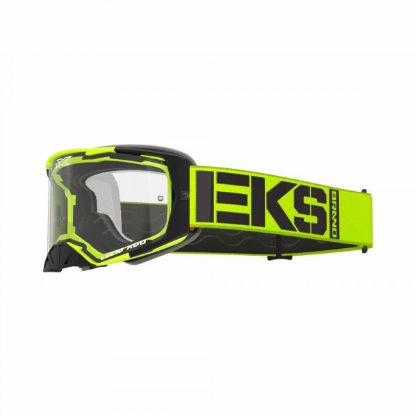 Óculos EKS Brand Lucid Race Face - Cor Amarelo Flu e Preto - Lente XDO Transparente Óculos EKS Brand Lucid Race Face - Cor Amarelo Flu e Preto - Lente XDO Transparente
