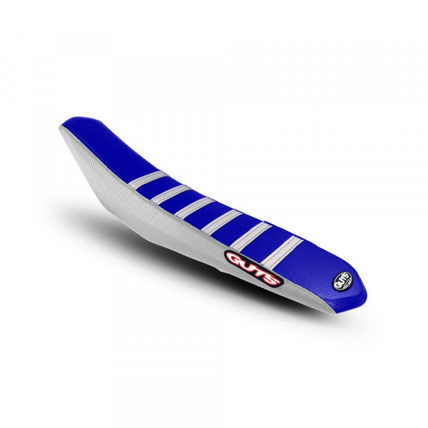 Capa de Banco Guts Yamaha - Lado Branco - Centro Azul - Friso Branco