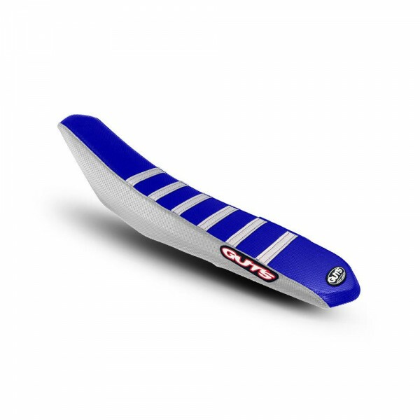 Capa de Banco Guts Yamaha - Lado Branco - Centro Azul - Friso Branco